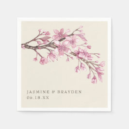 Elegante rosa Blumenhochzeit Serviette