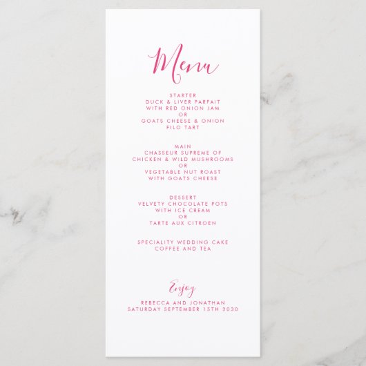 Elegante Rosa Blumenkarte (Vorderseite)