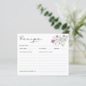 Elegante rosa Blumenkarten mit Brautparty Rezept (Stehend Vorderseite)