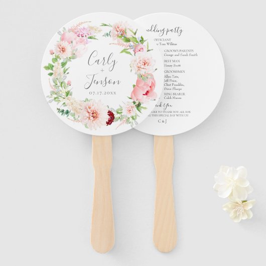 Elegante, rosa Blumenkreide-Händefans Fächer (Vorne und Hinten)