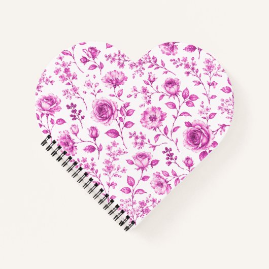 Elegante rosa Blumenrand Notizblock (Vorderseite)