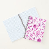 Elegante rosa Blumenrand Notizblock (Innenseite)