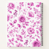 Elegante rosa Blumenrand Notizblock (Rückseite)