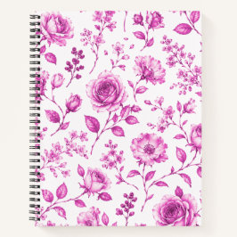 Elegante rosa Blumenrand Notizblock
