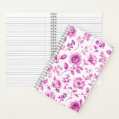 Elegante rosa Blumenrand Notizblock (Innen)