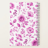 Elegante rosa Blumenrand Notizblock (Rückseite)