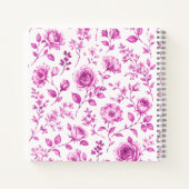 Elegante rosa Blumenrand Notizblock (Rückseite)