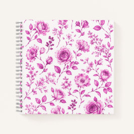 Elegante rosa Blumenrand Notizblock