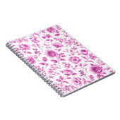 Elegante rosa Blumenrand Notizblock (Rechte Seite)