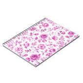 Elegante rosa Blumenrand Notizblock (Linke Seite)