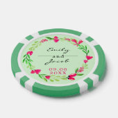 Elegante rosa Blumenreath Blassgrüne Hochzeit Pokerchips (Einzeln)
