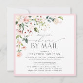 Elegante rosa Blumenschrift Bridal Script-Dusche p Einladung (Vorderseite)