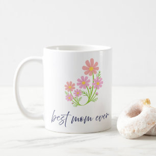 Elegante rosa Blumenstrauß Best Mom Design Kaffeetasse