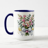 Elegante rosa Blumenstrauß-Tasse Tasse (Links)