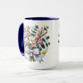 Elegante rosa Blumenstrauß-Tasse Tasse (Vorderseite Links)