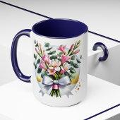 Elegante rosa Blumenstrauß-Tasse Tasse