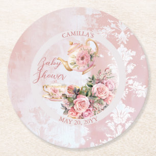 Elegante Rosa Blumenstrauß Teatro Sociale Bellinzo Runder Pappuntersetzer