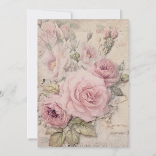 Elegante Rosa Blumenstrauß Teezeremonie auf dem Ma Einladung (Rückseite)