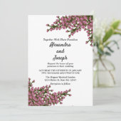 Elegante rosa Blumenwasser Botanische Hochzeit Ankündigung (Stehend Vorderseite)