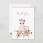 Elegante rosa Blumenwasser-Farb-Babydusche Dankeskarte (Vorne/Hinten)