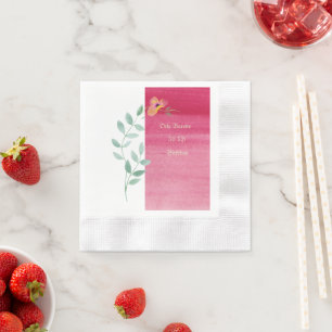 Elegante rosa Blumenzapfellservietten Serviette