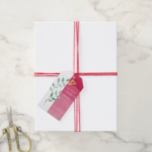 Elegante rosa Blumenzettel Geschenkanhänger