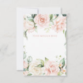 Elegante Rosa Blush Bloral Baby Dusche Dankeskarte (Rückseite)