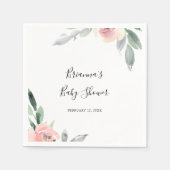 Elegante Rosa Blush Bloral Baby Dusche Serviette (Vorderseite)