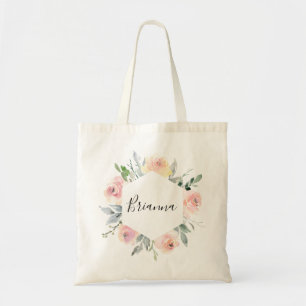 Elegante Rosa Blush Bloral Bridesmaid Tote Bag Tragetasche