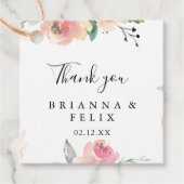 Elegante Rosa Blush Bloral Wedding Geschenkanhänger (Vorderseite)