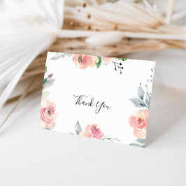 Elegante rosa Blush FaltenWedding Dankeschön Karte
