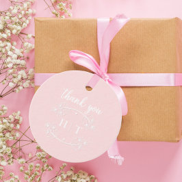 Elegante Rosa Blush-Gastgeschenk Hochzeit-Tags Geschenkanhänger
