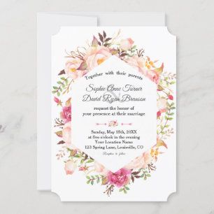 Elegante rosa Blush Geometric Wedding Einladung