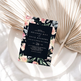 Elegante rosa Blush Lässige Hochzeit mit geometris Einladung