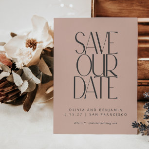 Elegante Rosa-Blush-Mid-Century-Modern-Typografie Save The Date