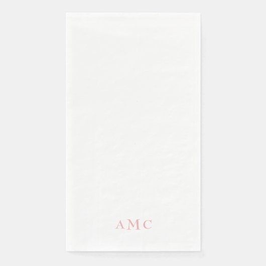 Elegante Rosa/Blush Monogramm Hochzeit Serviette (Vorderseite)
