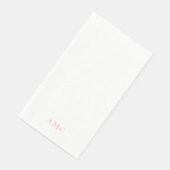 Elegante Rosa/Blush Monogramm Hochzeit Serviette (Ecke)