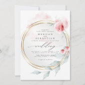 Elegante Rosa Blush Peony Wedding Einladung (Vorderseite)