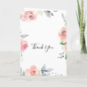 Elegante, rosa Blush Vertikale geflochtene Hochzei Dankeskarte (Rückseite)