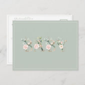 Elegante Rosa Blush Wasserfarbe Kinderdusche Postkarte (Vorne/Hinten)