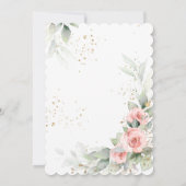 Elegante Rosa Blush Wasserfarbe Rose Hochzeit Einladung (Rückseite)