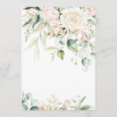 Elegante Rosa Blush Wasserfarben Blumenzehen Einladung (Rückseite)