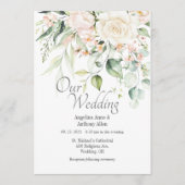 Elegante Rosa Blush Wasserfarben Blumenzehen Einladung (Vorderseite)