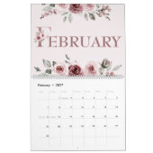 Elegante Rosa Blushrose 2026 Kalender (Feb 2027)
