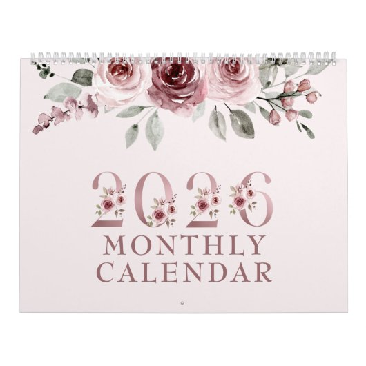 Elegante Rosa Blushrose 2026 Kalender (Titelbild)