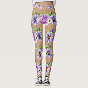 Elegante rosa Blushrose Fliederblüten-Haut Leggings