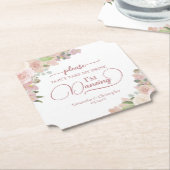 Elegante rosa Blüte Nimm meine Trinkehe nicht mit. Untersetzer (angewinkelt)