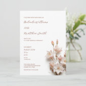 Elegante rosa Blüten 3D Einladung (Stehend Vorderseite)