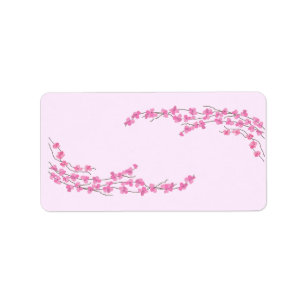 Elegante rosa Blüten Adressaufkleber