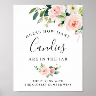 Elegante rosa Blüten Blumen Schild Poster